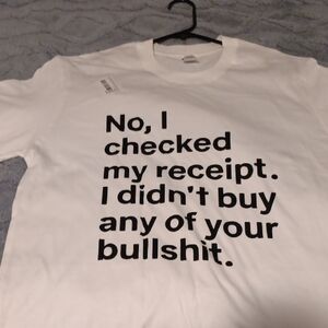 Graphic Text Tee — White with Black Print